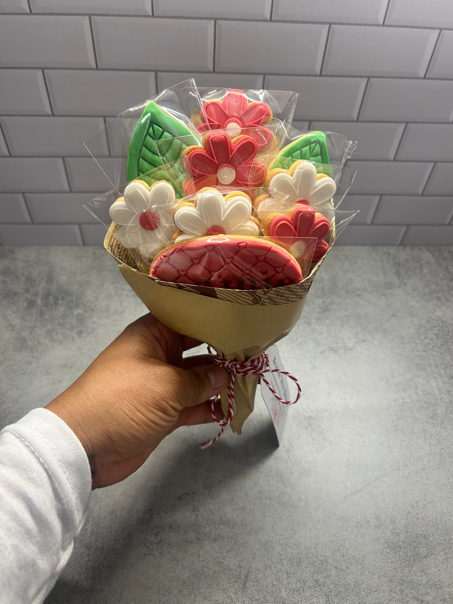 bouquet gourmand biscuits feuille personnalisable