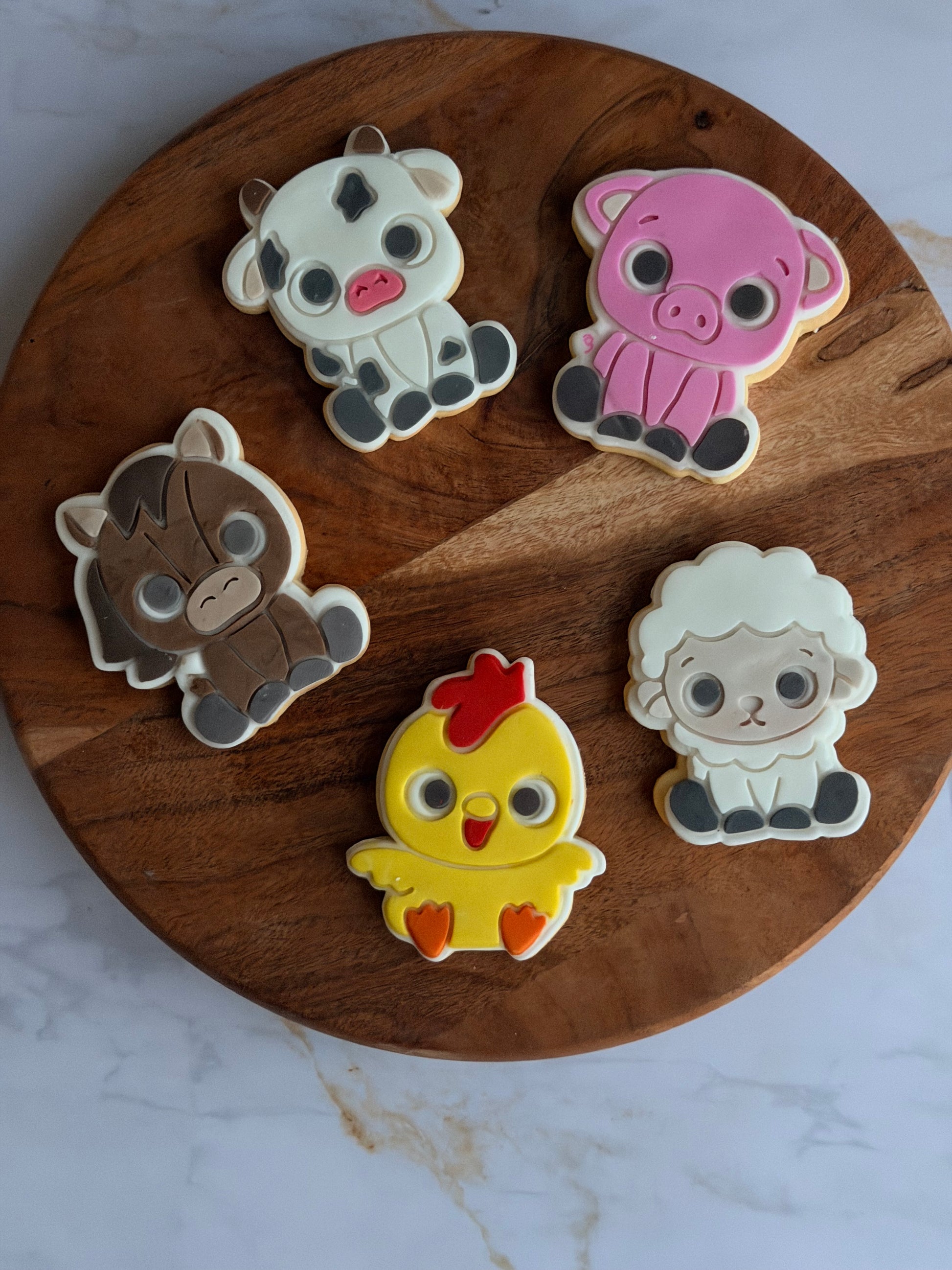 Biscuits décorés animaux de la ferme artisanaux et personnalisés