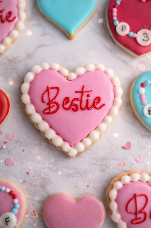 Biscuit cœur personnalisé avec prénom – biscuit artisanal Saint-Valentin fait maison