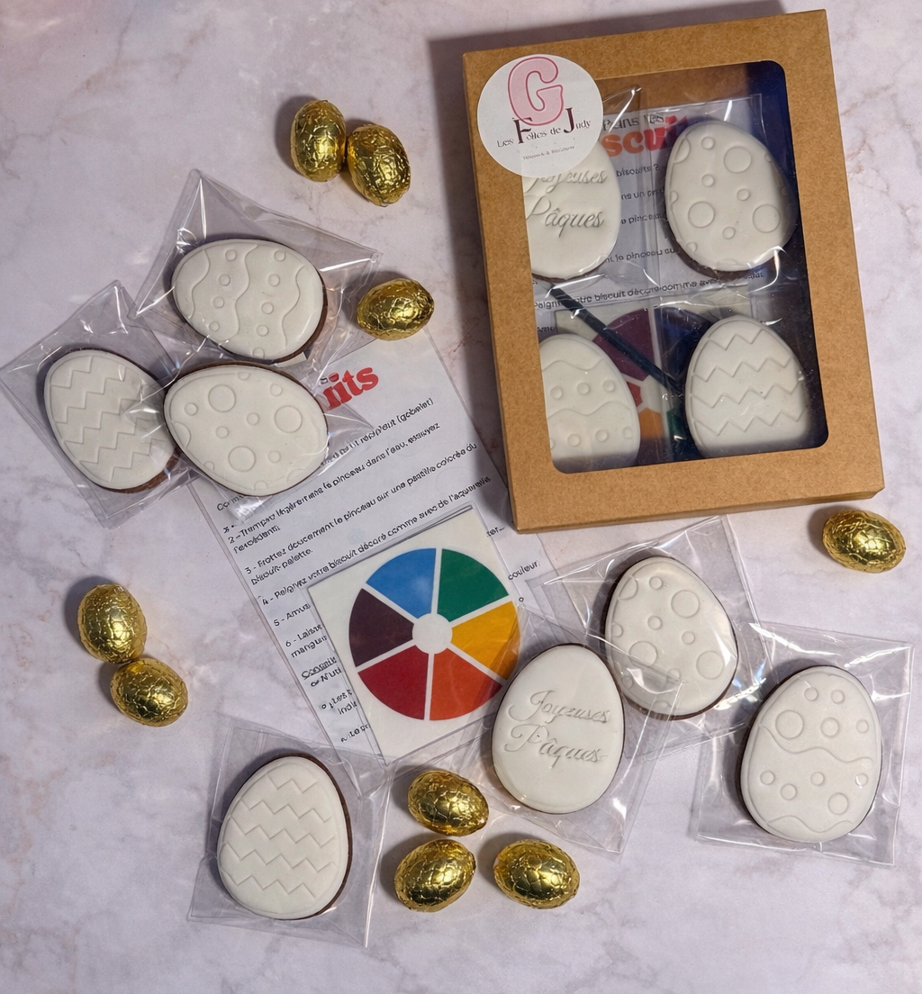 kit biscuits à peindre pâques artisanal coffret