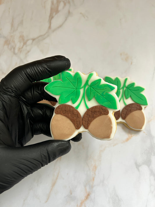 Biscuit artisanal noisette décoré en pâte à sucre – création pâtissière personnalisée